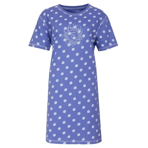 Irresistible dames nachthemd korte mouw - Blauw - "Stippen"