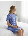 Irresistible dames nachthemd korte mouw - Blauw - "Stippen"
