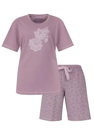 Tenderness dames shortama katoen - Roos