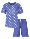 Irresistible dames shortama katoen - Blauw stippen