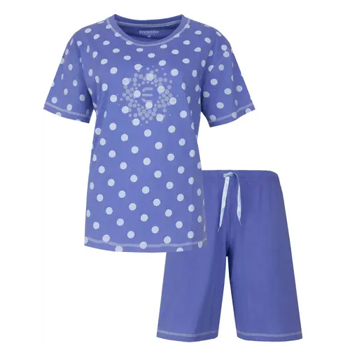 Irresistible dames shortama katoen - Blauw stippen