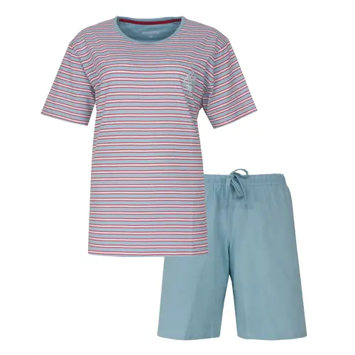 Irresistible dames shortama katoen - Blauw streep