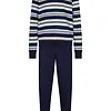 Pastunette katoenen Heren pyjama - V-hals - Donkerblauw