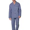 Robson Heren Pyjama katoen met knoopsluiting - Doorknoop heren pyjama 100% katoen