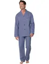 Robson Heren Pyjama katoen met knoopsluiting - Doorknoop heren pyjama 100% katoen