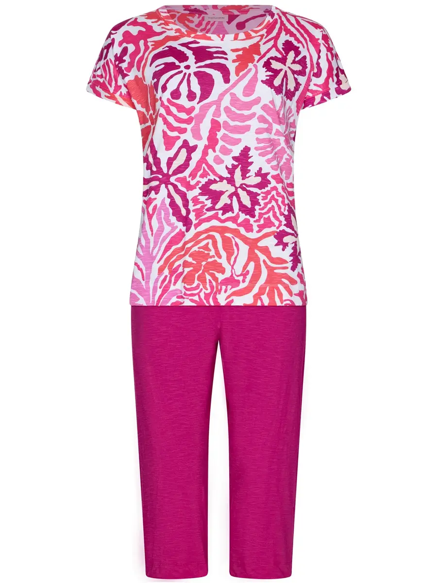 Pastunette dames capri pyjama - Shortama -  Paradise pink