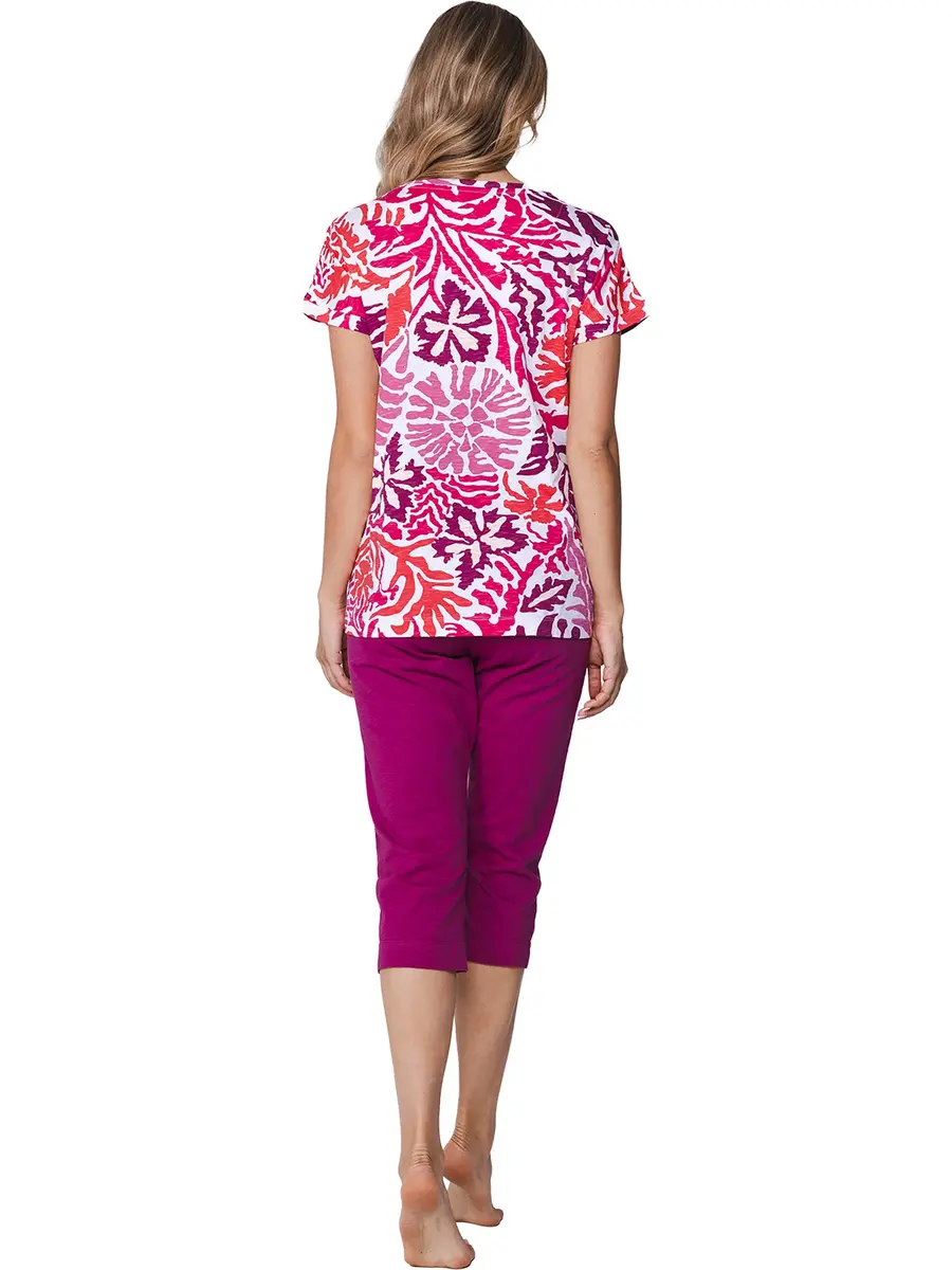 Pastunette dames capri pyjama - Shortama -  Paradise pink