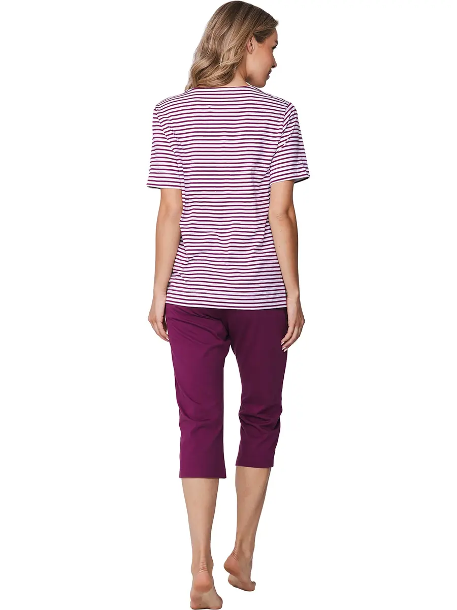 Pastunette dames capri pyjama - Shortama -  Paradise pink