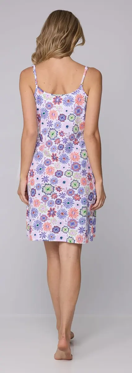 Rebelle dames nachthemd met spaghetti bandjes - 100% katoen Rebelle dames nachthemd met spaghetti bandjes - 100% katoen