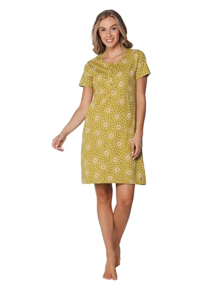 Rebelle dames nachthemd - Korte mouw - Sunny Holiday - Groen