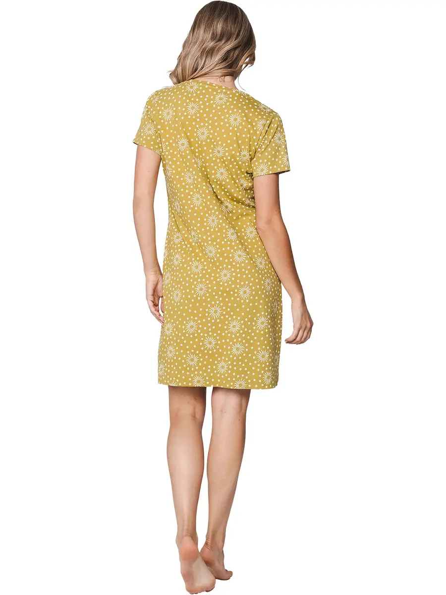 Rebelle dames nachthemd - Korte mouw - Sunny Holiday - Groen