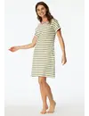 Schiesser Dames Nachthemd korte mouw  - Lime streep