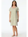 Schiesser Dames Nachthemd korte mouw  - Lime streep