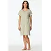 Schiesser Dames Nachthemd korte mouw  - Lime streep - Creme/Groenestreep