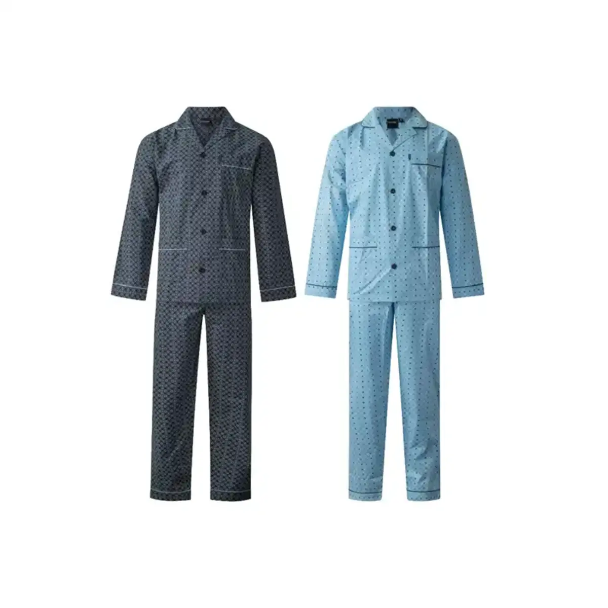 Gentlemen katoenen heren pyjama met knoopsluiting - Poplin