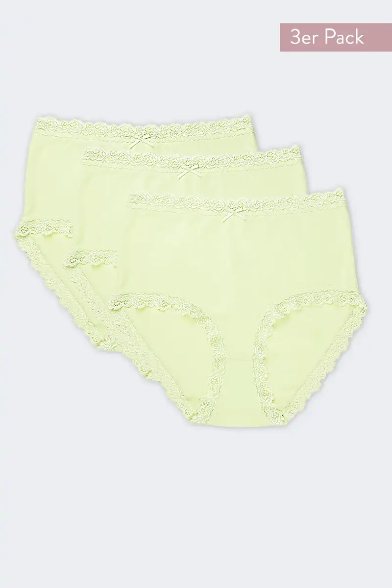 Nina von C 3-pack dames Tailleslip - Kant - Colours - Dames onderbroeken modal - Vrolijke kleuren