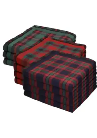 Swan Heren zakdoeken Ruit rood 12 stuks