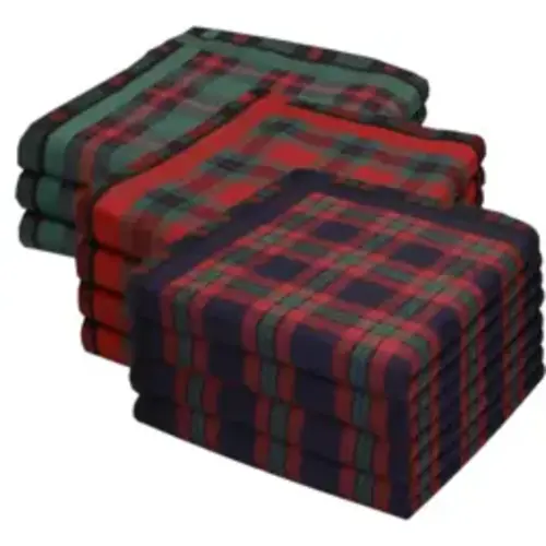 Swan Heren zakdoeken Ruit rood 12 stuks