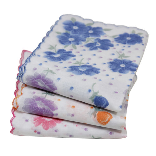 Tiseco Dames zakdoeken Bloem kant Lucie 2 12 St