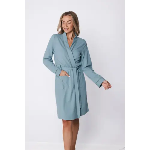 Pastunette lange dames badjas - Stone Blue