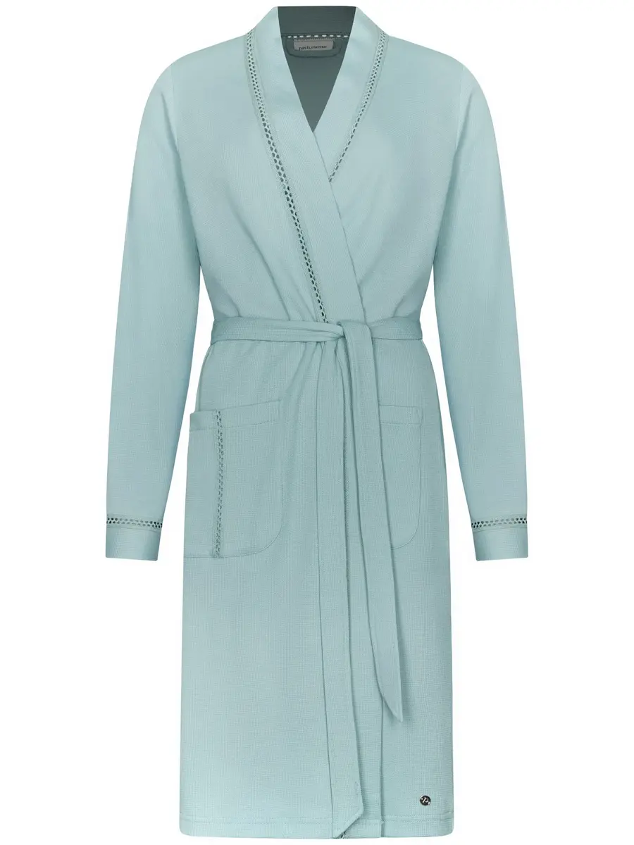 Pastunette lange dames badjas - Stone Blue