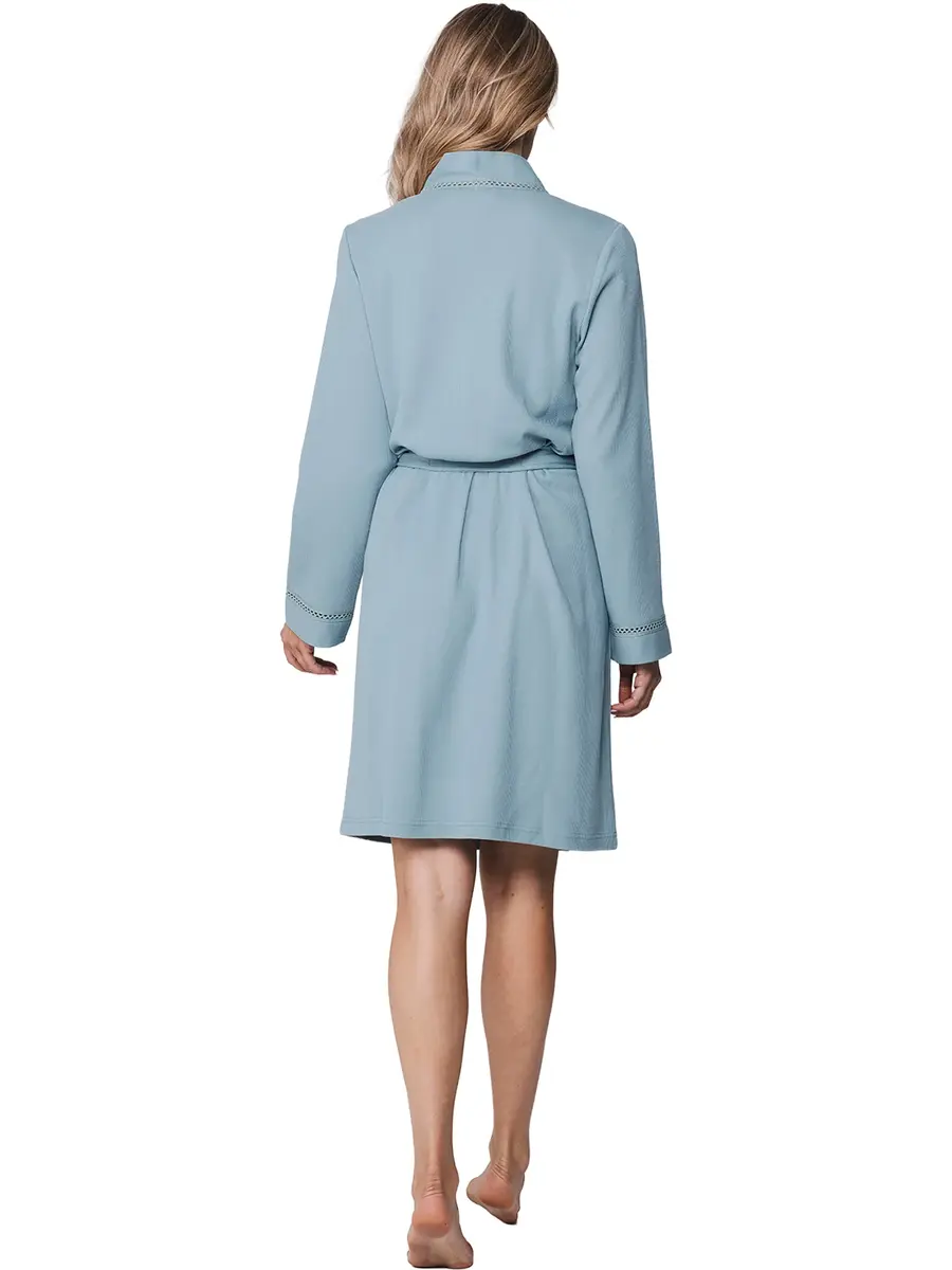 Pastunette lange dames badjas - Stone Blue