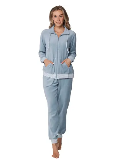 Pastunette dames velours huispak met rits Pastunette dames velours huispak met rits