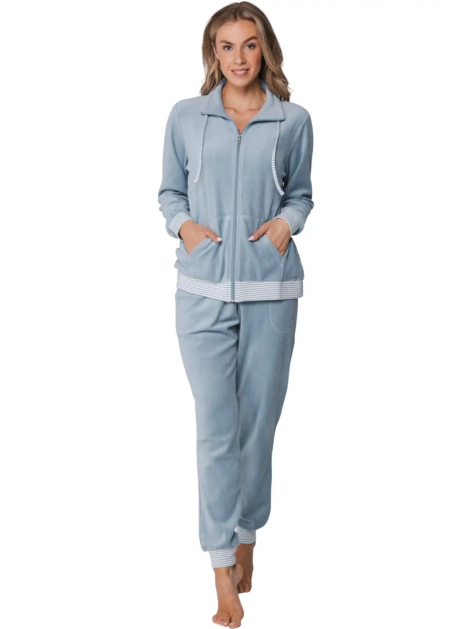 Pastunette dames velours huispak met rits