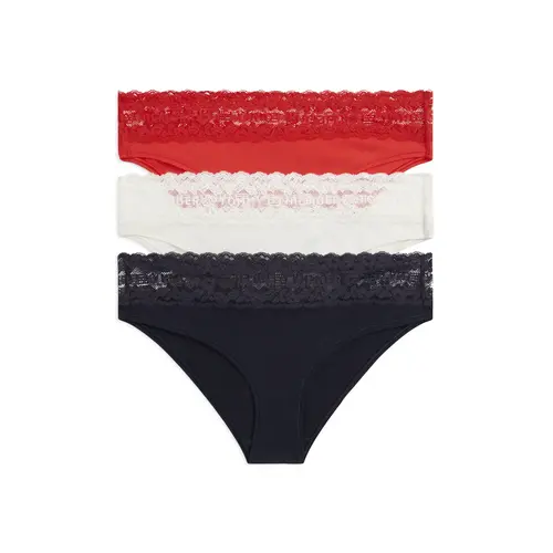 Tommy Hilfiger 3-Pack Dames Bikini Slips - Low rise - Kant
