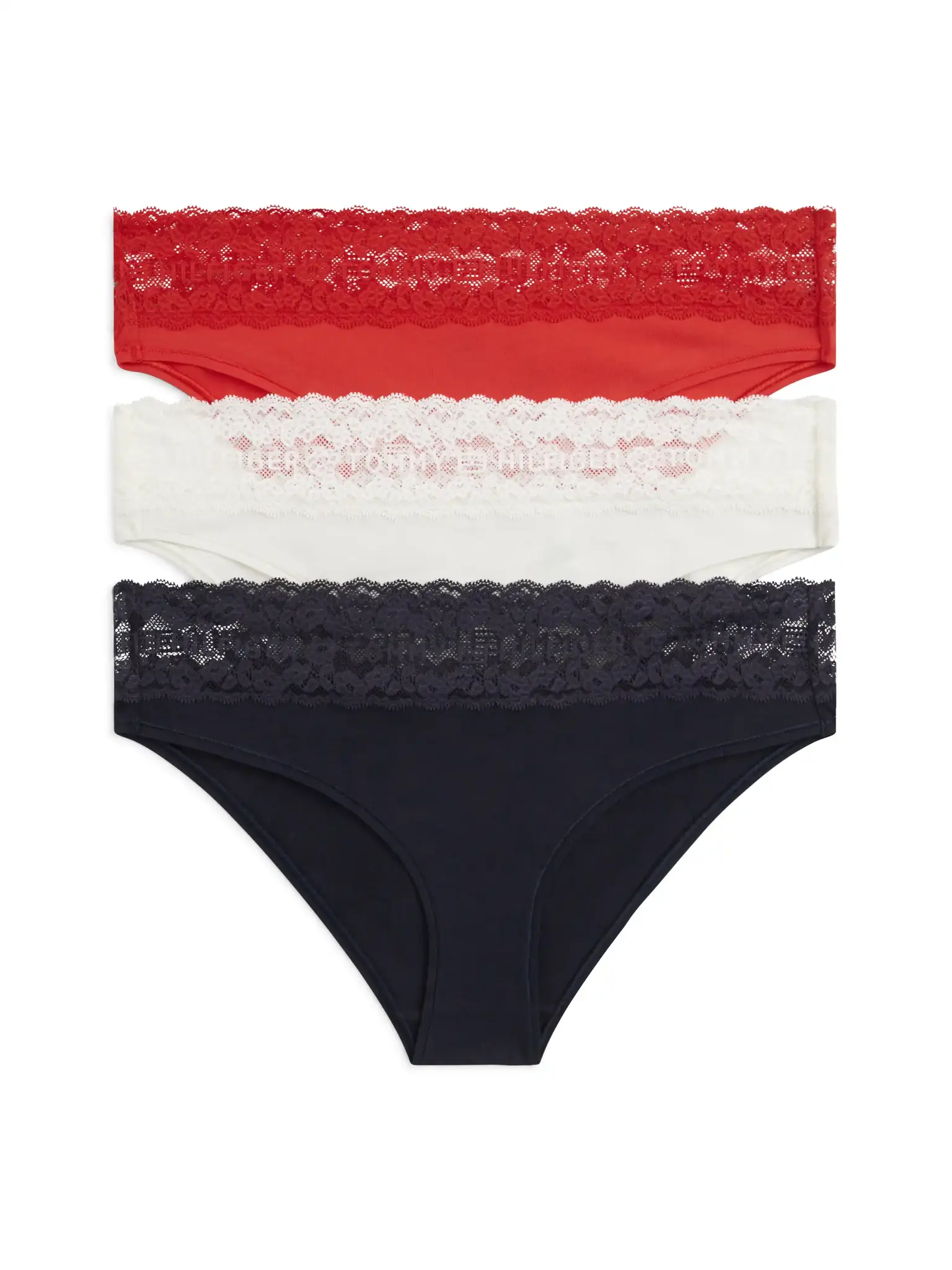 Tommy Hilfiger 3-Pack Dames Bikini Slips - Low rise - Kant