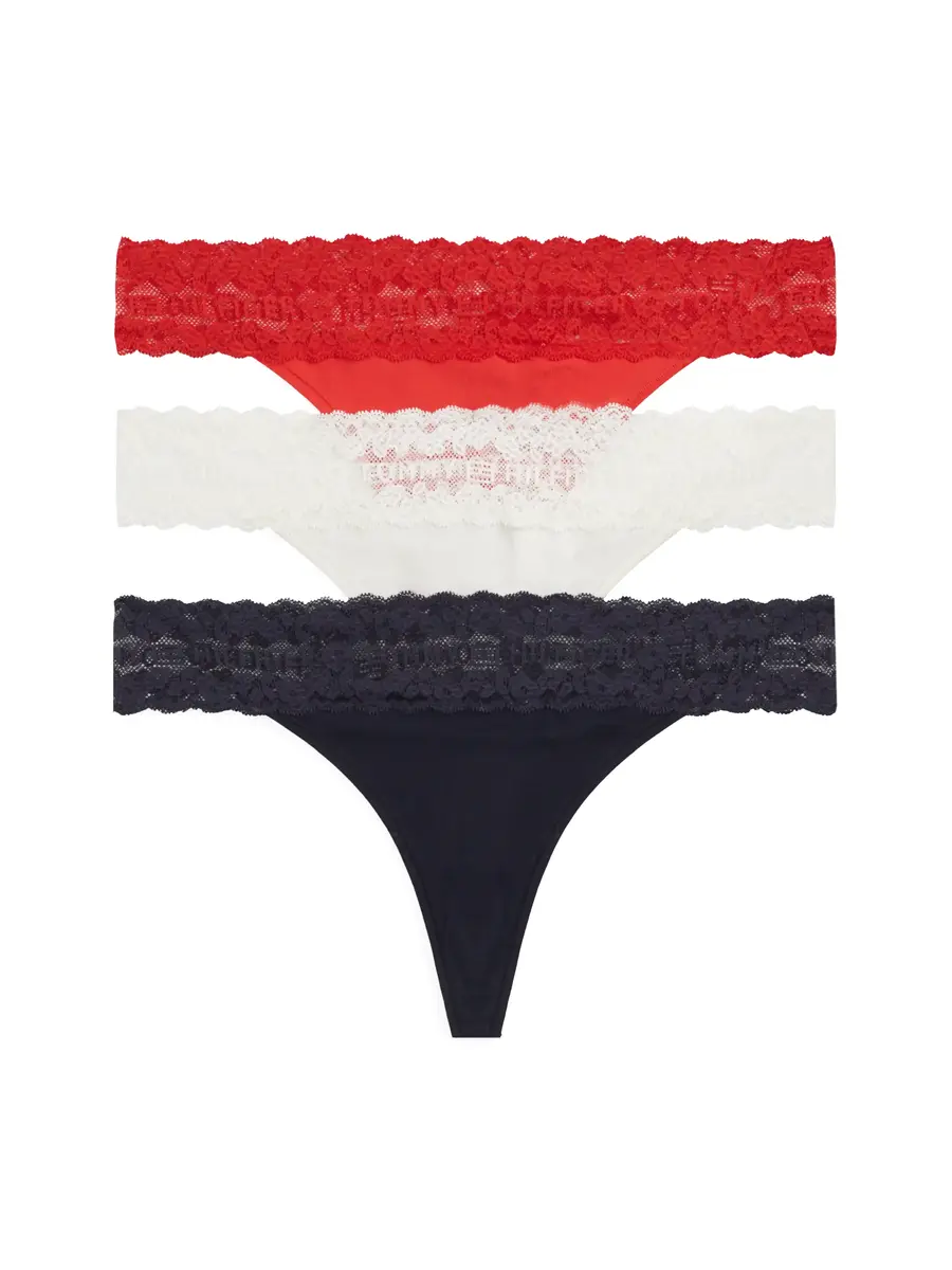 Tommy Hilfiger 3-Pack Dames Strings - Thong - Kant