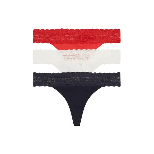 Tommy Hilfiger 3-Pack Dames Strings - Thong - Kant