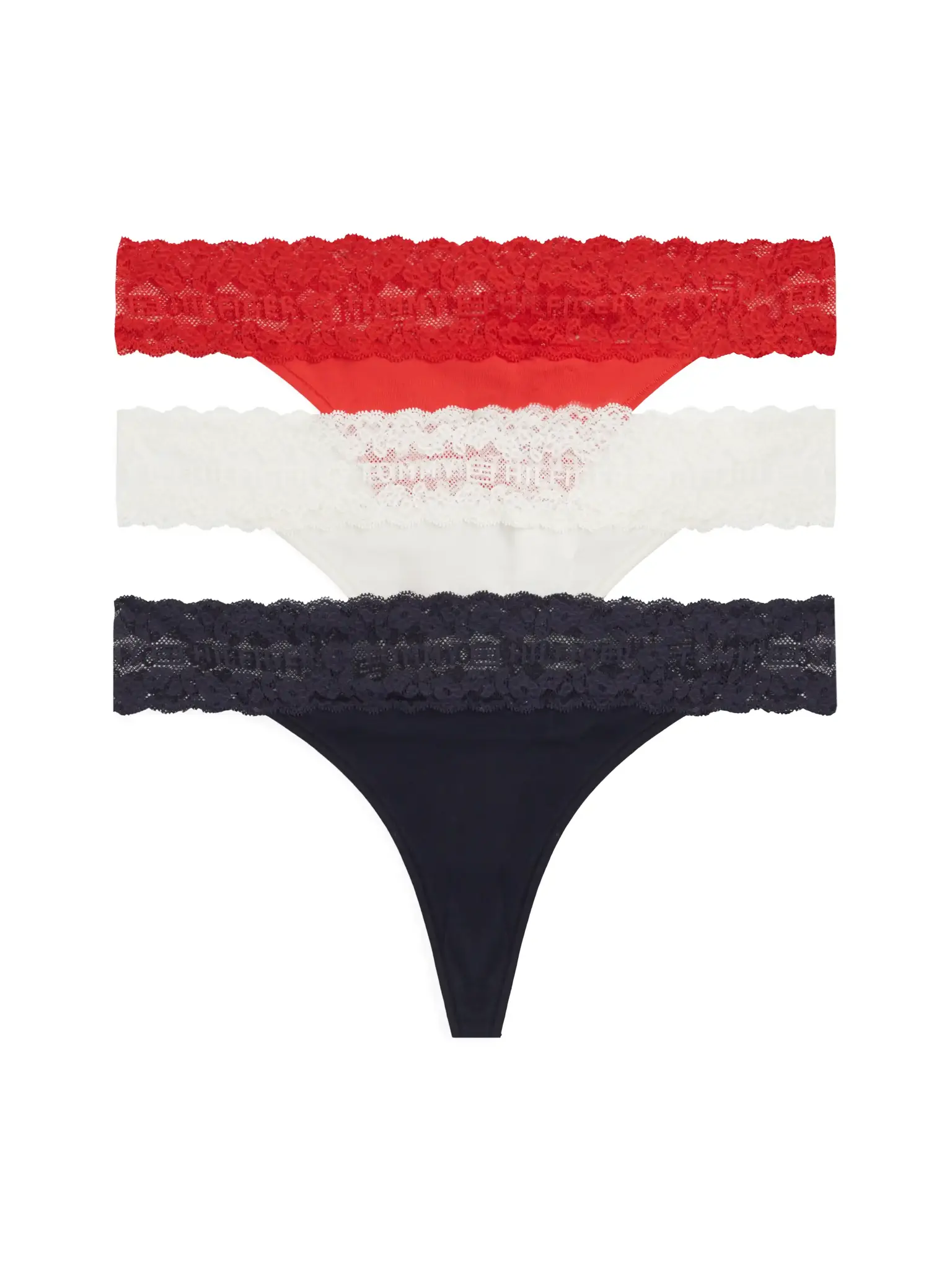 Tommy Hilfiger 3-Pack Dames Strings - Thong - Kant