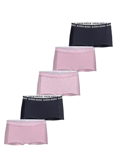Björn Borg 5-Pack meisje boxershorts - Cotton stretch - Roze combi