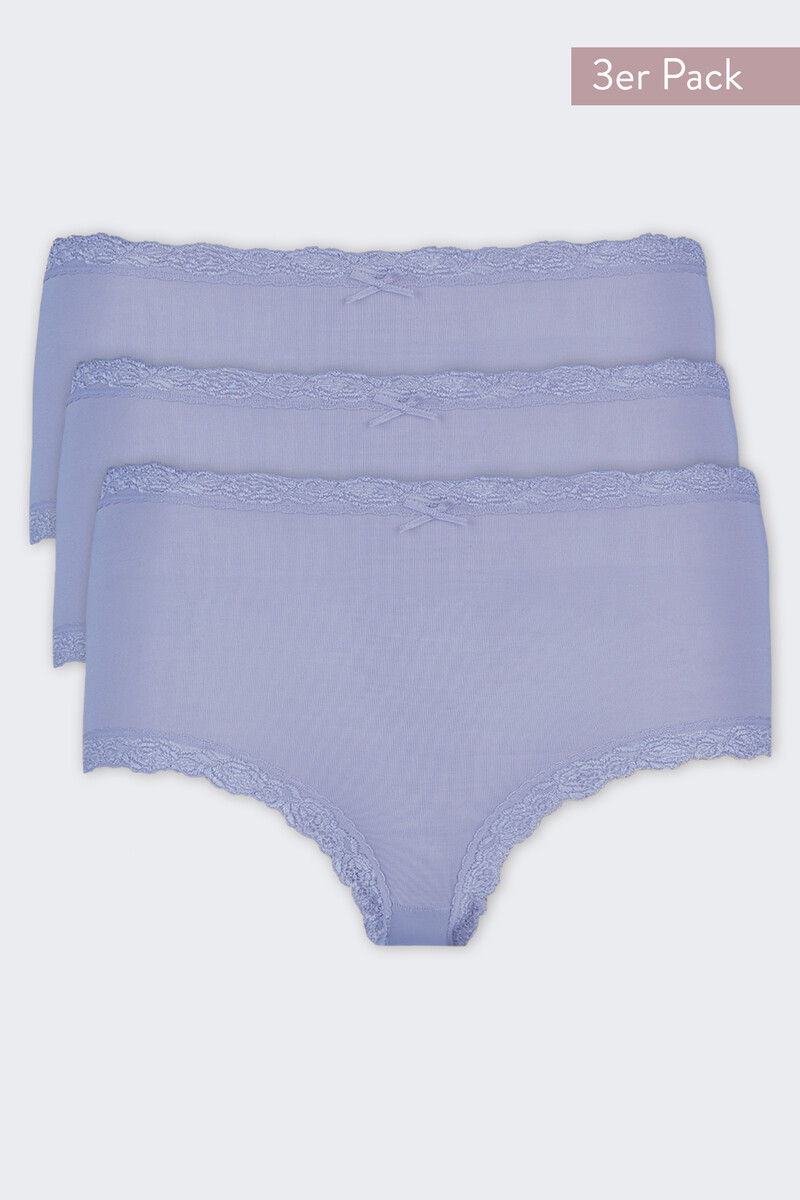 Nina von C 3-pack dames Tailleslip - Kant - Colours - Dames onderbroeken modal - Vrolijke kleuren