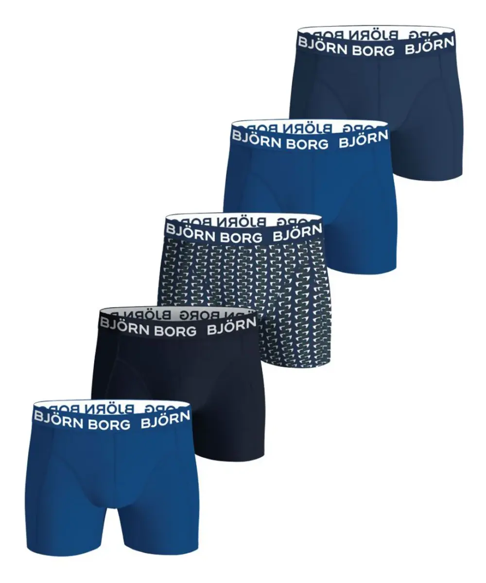 Bjorn Borg 5-Pack jongens boxershorts - Cotton Stretch - Blue