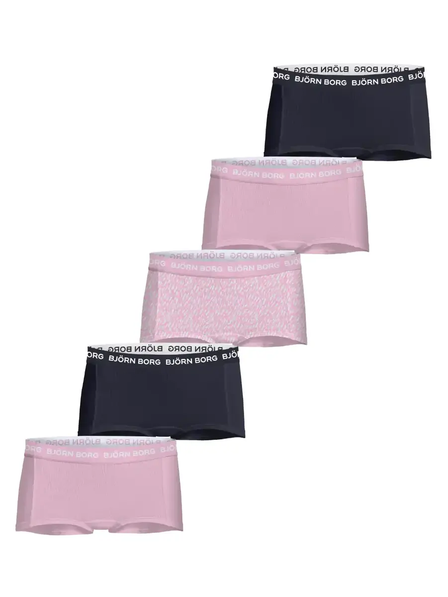 Björn Borg 5-Pack meisjes boxershorts - 100% katoen   - Roze combi