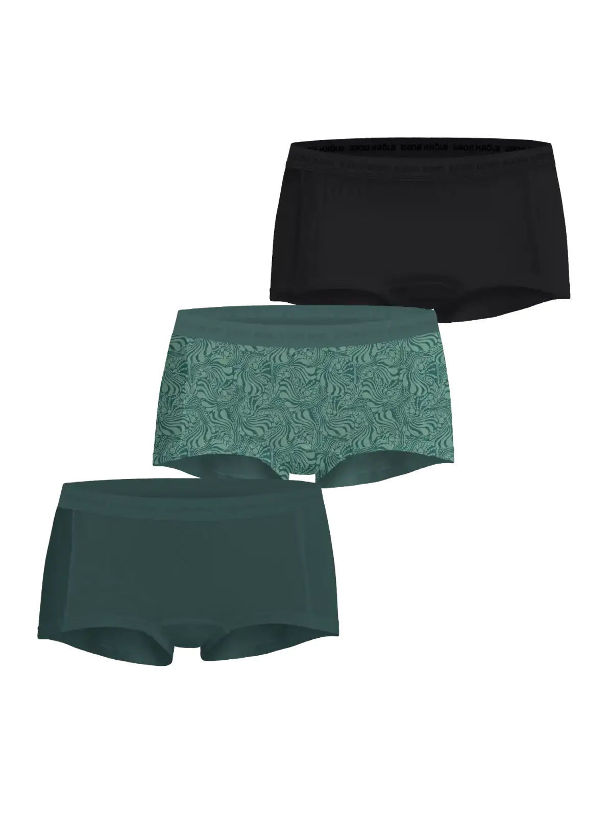 Björn Borg 3-Pack dames boxershorts - Everyday cotton - Groen Björn Borg 3-Pack dames boxershorts - Everyday cotton - Groen
