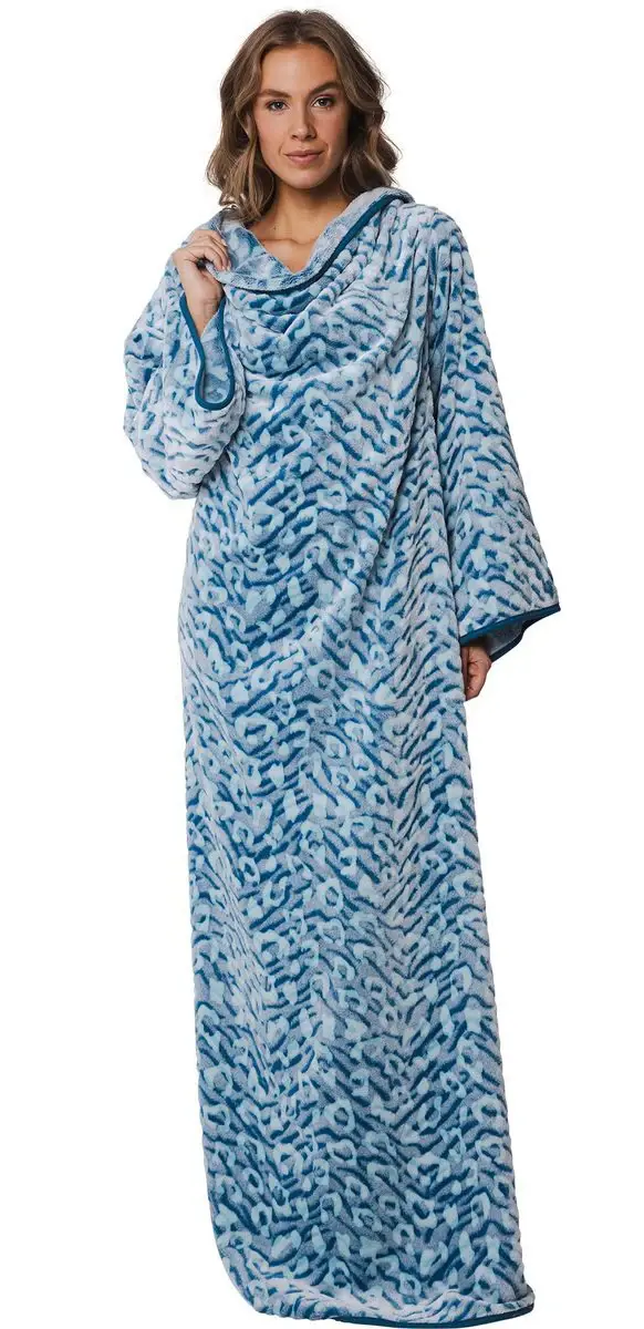 Rebelle fleece deken met mouwen - Blauw