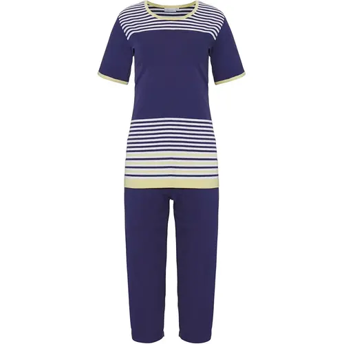 Pastunette dames capri - Donkerblauw streep