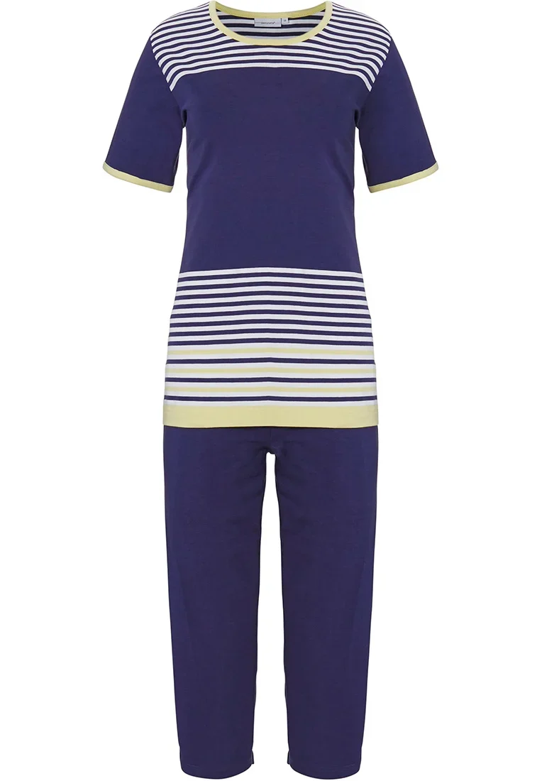 Pastunette dames capri - Donkerblauw streep