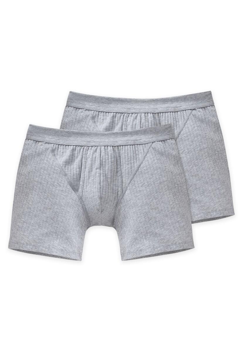 Schiesser 2-Pack  heren boxershort Gulp - Authentic - Elastisch katoenen heren onderbroek met sluiting