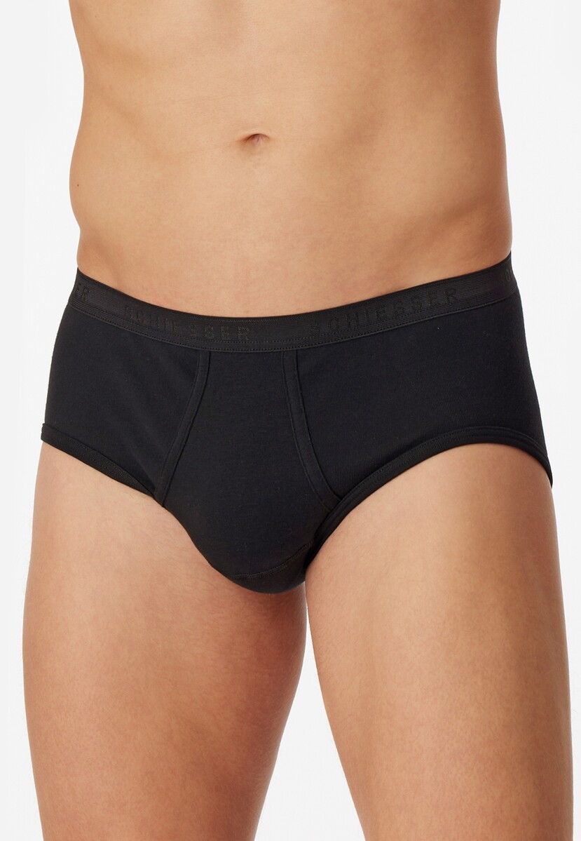 Schiesser 2-pack heren Classic slip met gulp - Wit katoenen heren slip met voorsluiting