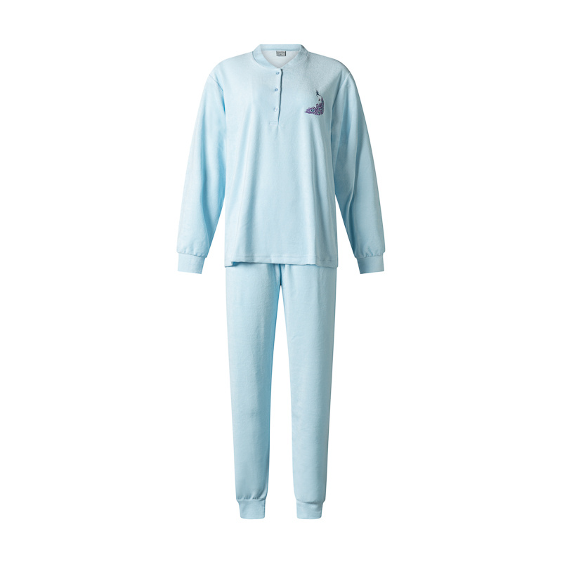 Lunatex dames pyjama badstof - Blauw