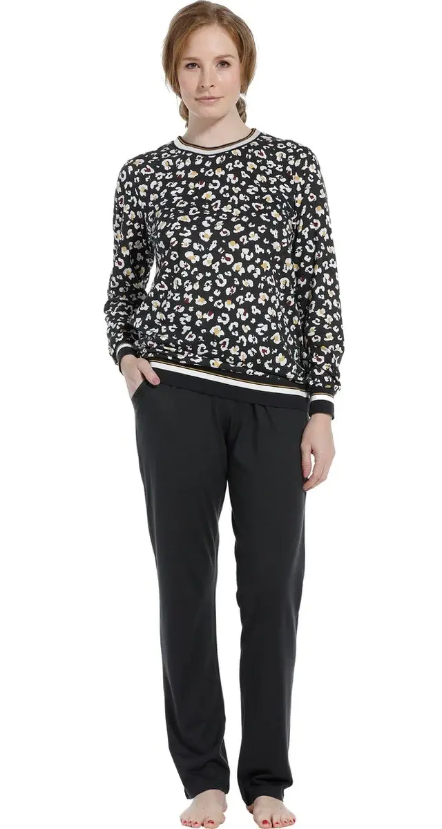 Pastunette dames pyjama - donkergrijs