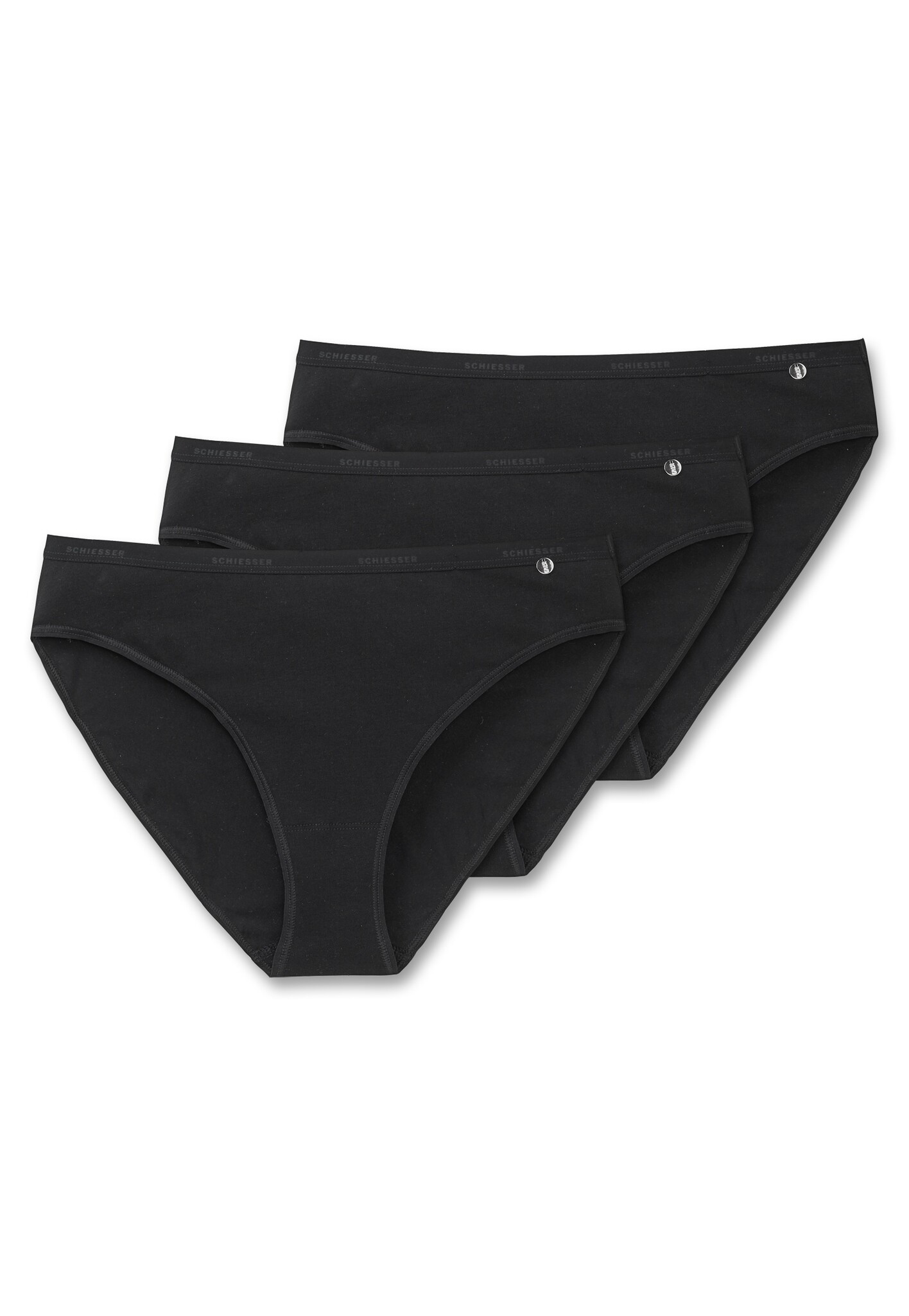 Schiesser 3-Pack Tai dames slip - Zwart Schiesser 3-Pack Tai dames slip - Zwart