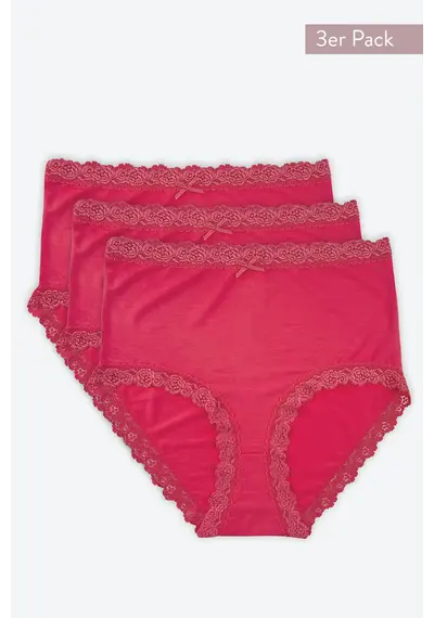 Nina von C 3-pack dames Tailleslip - Kant - Colours