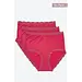 Nina von C 3-pack dames Tailleslip - Kant - Colours - Dames onderbroeken modal - Vrolijke kleuren - Grenadine