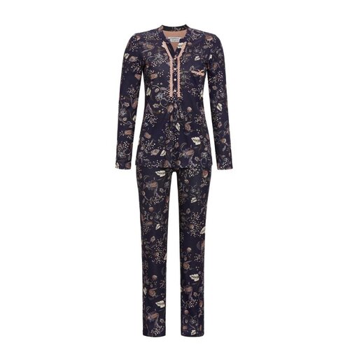 Ringella Dames Pyjama - donkerblauw met bloemenprint Ringella Dames Pyjama - donkerblauw met bloemenprint