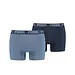 Puma Sport Heren Boxershort 2-pak- Zwart - Katoenen mannen ondergoed zwart - Donkerblauw/Blauw